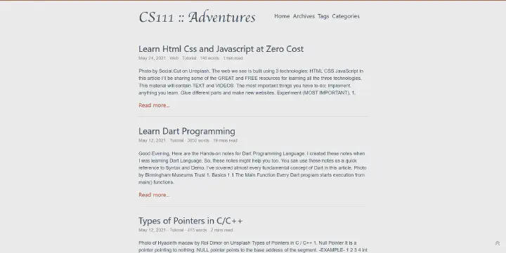 CS111: First Hugo Website's thumbnail